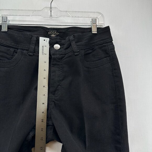 Riders by Lee Mid-Rise Bootcut Jeans Women 12 Long Stretch Denim Zip Fly Black - Picture 8 of 12